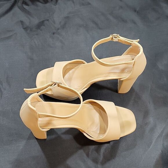 BOMBOO COMPOSED-27 PLASFORM PEEP TOE CHUNKY HEEL LADIES SANDAL - Picture 7 of 15